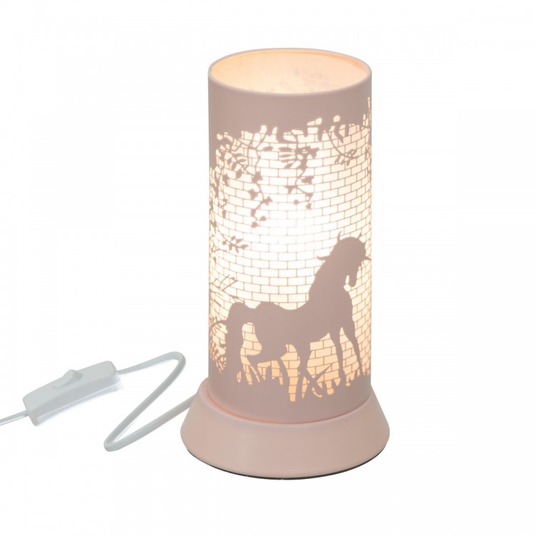 Lampe à poser métal licorne rose