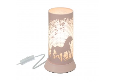 Lampe à poser métal licorne rose