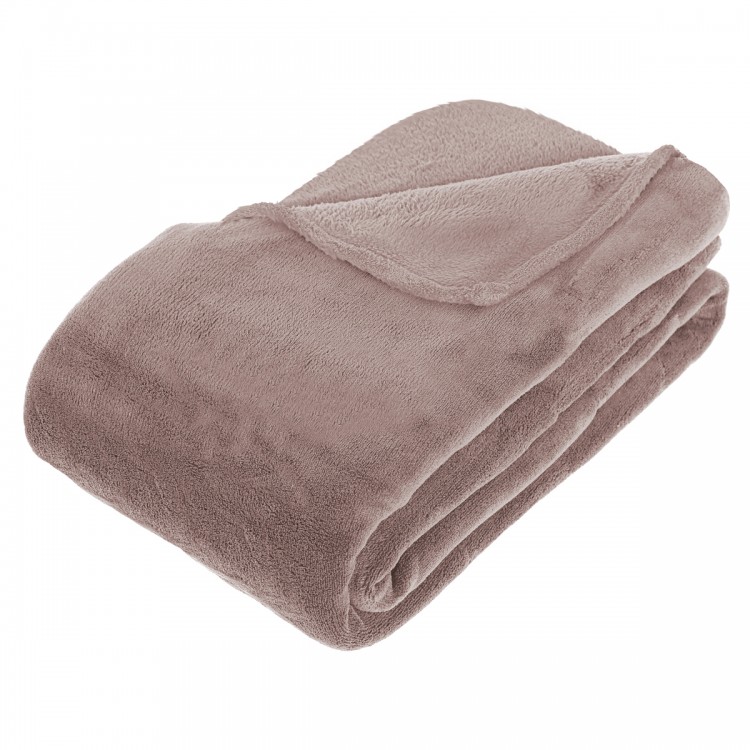 Plaid microfibre Taupe - grand